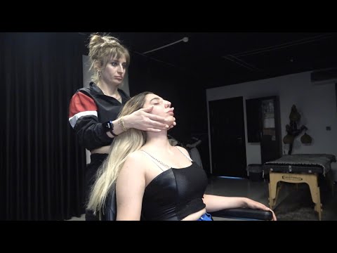 ASMR Relaxing Female Massage | Head Massage | Face Massage | Leg Massage By Lady Aynur