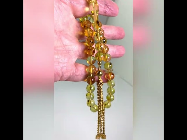 قوافل سبحة كهرمان بلطيقي طبيعي محشر من النوادر Namb0029