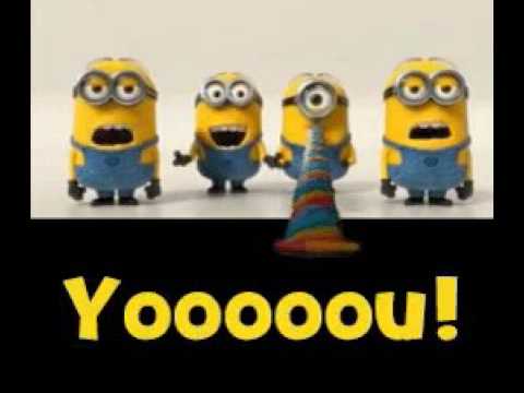 Minions wishing happy birthday in 3D