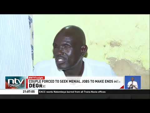 Visually impaired graduate David Otieno and his wife wash people's clothes to make ends meet