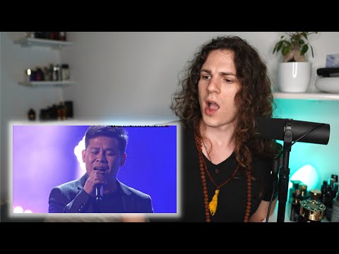 Mister World Italy Reacts To Marcelito Pomoy SOLO DUET of Beauty and the Beast - AGT Champions