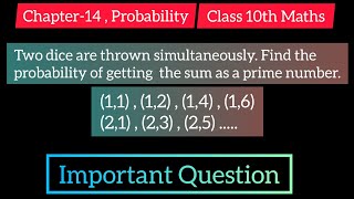 Download the video "Two dice are thrown simultaneously. Find the probability of getting the sum as a prime number."