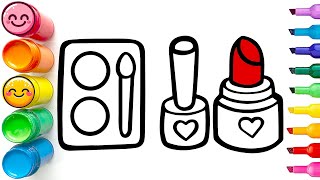 How to Draw and Paint a Cute Makeup Set | Step by Step Drawing Tutorial