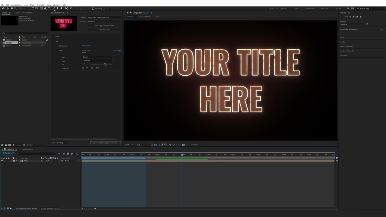 How to use and edit Motion Graphics Templates in After Effects (.mogrt)