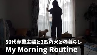 50代主婦と3匹の犬との暮らし / モーニングルーティン / 5時から10時までの朝時間 / 涙やけの手入れ / 多頭飼い / トイプードル / ビションフリーゼ