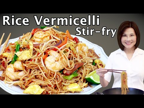 , title : 'Best Stir-fried Rice Vermicelli Noodles with Shrimp - Singapore Style 星洲炒米'
