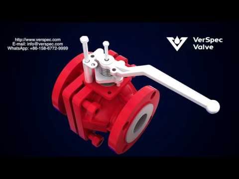 Showing animation video of pfa lined ball valve