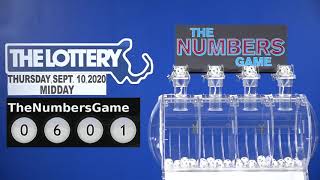 Midday Numbers Game Drawing: Thursday September 10, 2020