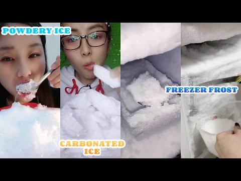 【ASMR】HUGE FREEZER FROST SCRAPING POWDERY ICE EATING & CARBONATED ICE, FREEZER FROSTY BITE P140