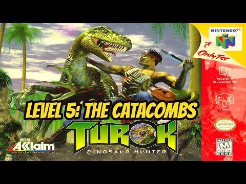 Turok: Dinosaur Hunter (N64) – Level 5: THE CATACOMBS Gameplay Walkthrough [4K 60FPS]