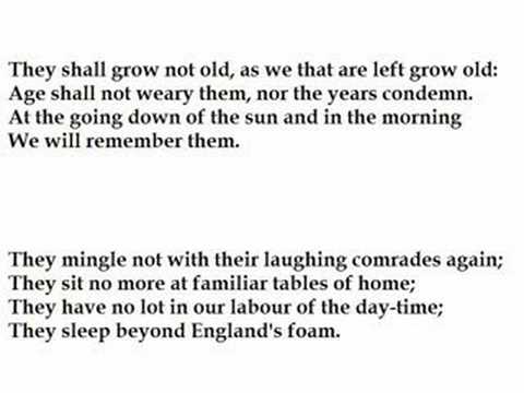 "For the Fallen" by Laurence Binyon (read by Tom O'Bedlam)