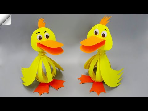 Moving paper toys How to make a paper duck Easy paper crafts