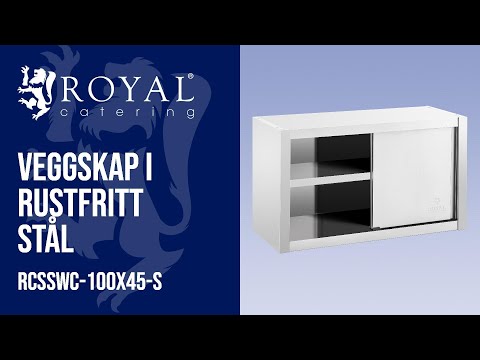 video - Veggskap i rustfritt stål - 100 x 45 cm