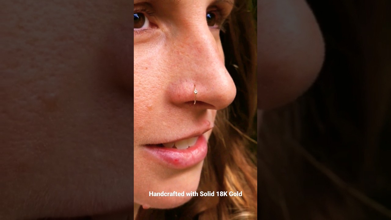 Diamond Nose Ring handcrafted in Solid 18K Gold #jewellery #fyp