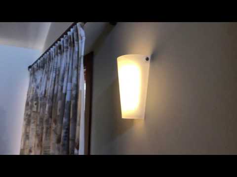 Marble glass conical wall sconce light installation and revi...