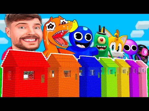 Building Rainbow Houses in Minecraft Survival