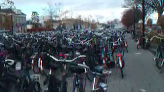 preview picture of video 'Cycle parking at the railway station. Assen, Netherlands. Over 2000 bicycles'