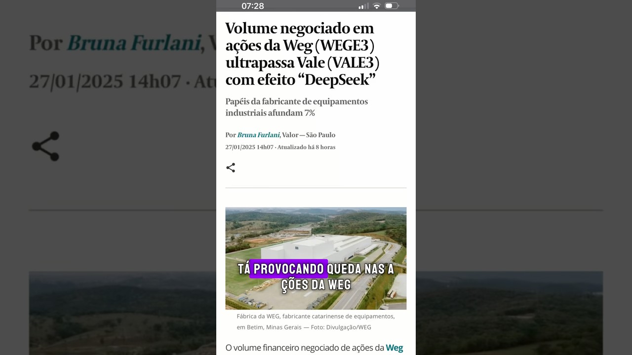 Ações da WEG caindo e podem cair mais …Diversifique em 2025! #bolsadevalores