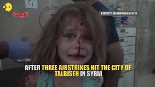 Heartbreaking video of wounded Syrian girl crying for her father
