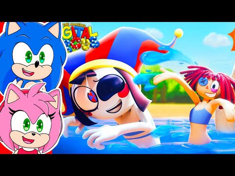 Sonic and Amy watch THE AMAZING DIGITAL CIRCUS - Ep 7 Beach Episode