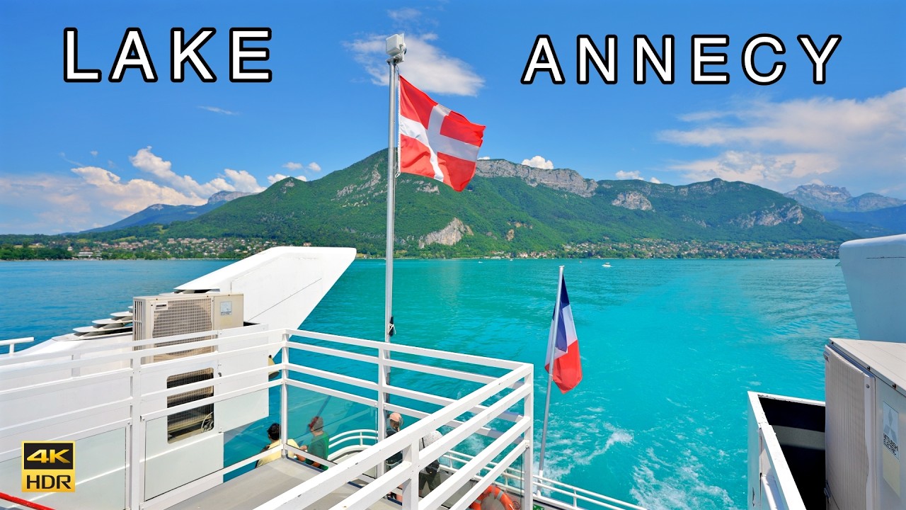 Lake Annecy Boat Tour 🇫🇷 | Crystal Clear Waters & Mountain Scenery 4K 60 fps