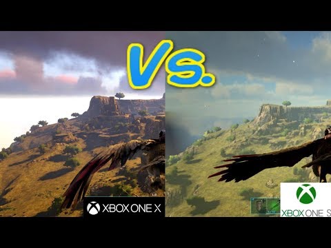 XBOX ONE S vs  XBOX ONE X Ark Survival Evolved Comparison Ragnarok