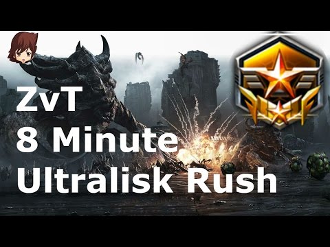 StarCraft 2 - ZvT Ultralisks before 9 Minutes?!