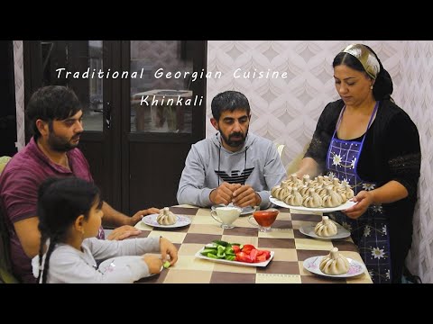 Traditional Georgian Cuisine Khinkali | Village life of a young family