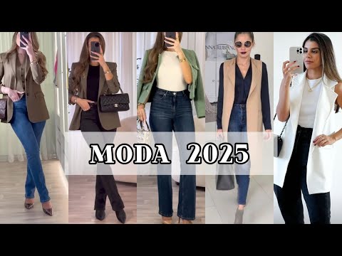 OUTFITS CON JEANS / LOOKS FÁCILES PARA COMBINAR PANTALONES DE MEZCLILLA EN TENDENCIA MODA 2025