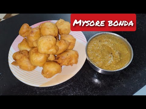 street style mysore bonda recipe with spicy chutney ! soft tea time snack mysore bonda #cooking