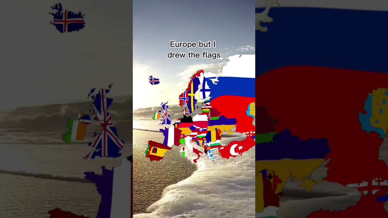 Europe but I drew the flags #shorts #geography #mapping