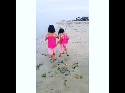 Jalan jalan di pantai kampung lajong muhibbah