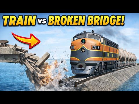 Train vs Broken Bridge 😱 | Realistic Crash Simulation