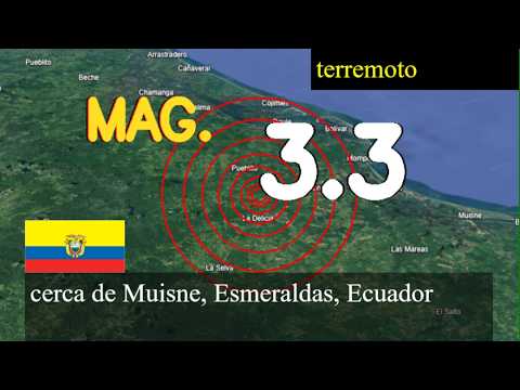 Terremoto de magnitud 3,3 sacudió cerca de Muisne, Esmeraldas, Ecuador hoy 15 de marzo de 2026 a la