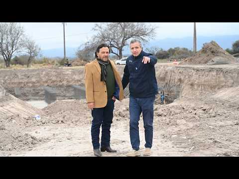 Comenzó la construcción del canal pluvial de la Autopista del Valle de Lerma: Sáenz supervisó las obras