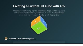 Creating a Custom 3D Cube with CSS | CSS Cube Animations | 3D Animation using CSS