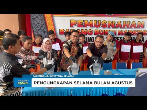 POLDA SUMSEL PEMUSNAHAN BARANG BUKTI NARKOBA