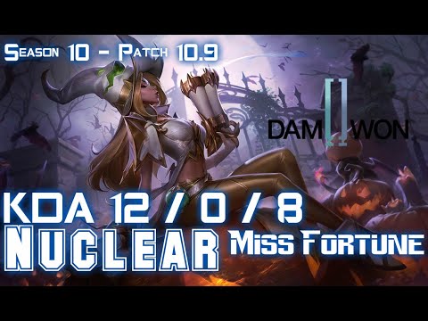 DWG Nuclear MISS FORTUNE vs EZREAL ADC - Patch 10.9 KR Ranked