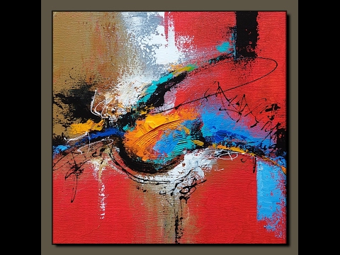 Acrylic abstract painting # make your own art # demonstration # 14/02/2017