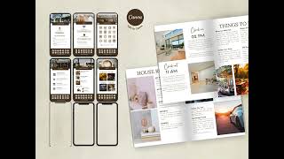 Airbnb Host Essentials: Digital + Printable Welcome Book Template (Canva) Minimalist Theme