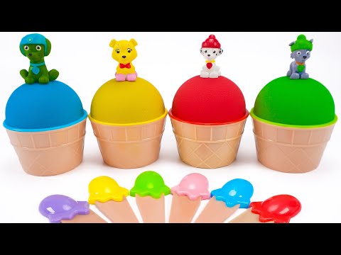 DIY Kinetic Sand Ice Cream in Box with Police Dog 🍦🌈 Kinetic Sand ASMR