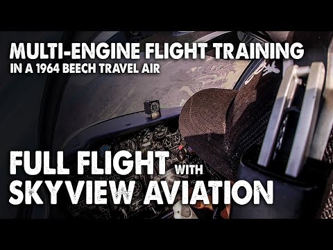 FULL MULTI ENGINE TRAINING FLIGHT IN BEECH TRAVEL AIR