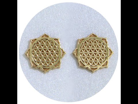 Cercei Stud Aur Galben 14k – Floarea Vieții - Iubire si Conexiune