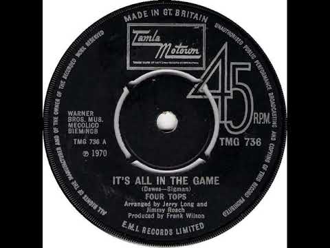 UK New Entry 1970 (107) Four Tops - It's All In The Game