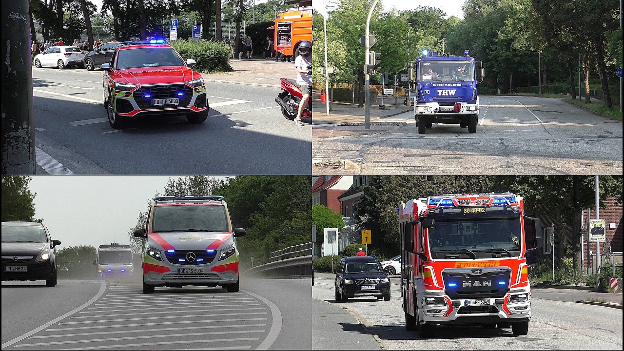 [Neuer KdoW, THW, MTW mit Anh.-Boot uvm...] Alarmfahrten Kreis Stormarn
