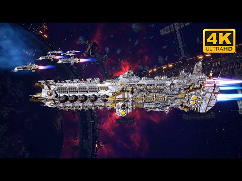 Imperial Navy vs Tau Merchant Fleet - Skalgrim Mod - 4K Quality - Battlefleet Gothic Armada 2