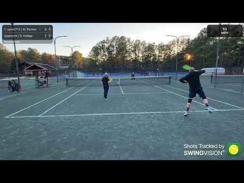 Tennis Doubles, best of 8 games. Lost 4-5 in tiebreaker. Match 2 of 3. 12/28/23.