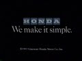 1981 Honda Civic 4 Door Sedan Honda We Make It Simple TV Commercial
