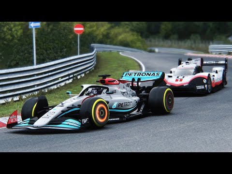 Mercedes F1 2022 W13 vs Porsche 919 EVO at Nordschleife