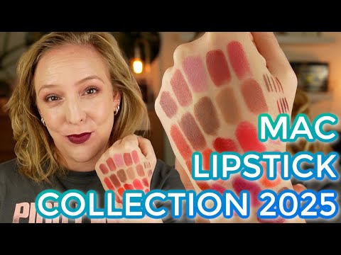 MAC LIPSTICK COLLECTION 2025 // Swatching my MAC lipsticks & lip liners (fair skin, cool undertone)